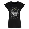 Schwarz - Front - Grindstore Damen T-Shirt Black Cat Club