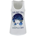 Weiß - Front - Grindstore Damen Tanktop Music On World Off