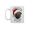 Weiß - Front - Grindstore - Kaffeebecher "Bah Hum", Mops, weihnachtliches Design