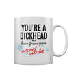 Weiß-Schwarz-Rot - Back - Grindstore - Kaffeebecher "You´re A Dickhead Secret Santa"