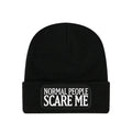 Schwarz - Front - Grindstore - "Normal People Scare Me" Mütze für Herren-Damen Unisex