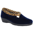 Marineblau - Front - Lunar - Damen Hausschuhe "Paloma", Leo-Muster