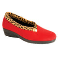 Rot - Front - Lunar - Damen Hausschuhe "Paloma", Leo-Muster