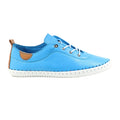 Santorini Blau - Back - Lunar - Damen Leinenschuhe "St Ives", Leder