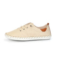 Beige - Back - Lunar - Damen Leinenschuhe "St Ives", Leder