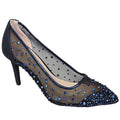 Marineblau - Front - Lunar - Damen Pumps "Argo", Netzmaterial