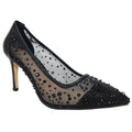 Schwarz - Front - Lunar - Damen Pumps "Argo", Netzmaterial