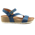 Blau - Side - Lunar - Damen Sandalen mit Keilabsatz "Cluster"