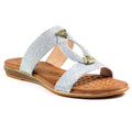 Silber - Front - Lunar - Damen Sandalen "Calow", Leder