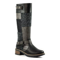 Schwarz - Front - Lunar - Damen Lange Stiefel "Wargate"