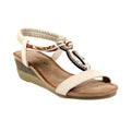 Beige - Front - Lunar - Damen Sandalen mit Keilabsatz "Genoa"