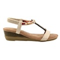 Beige - Side - Lunar - Damen Sandalen mit Keilabsatz "Genoa"