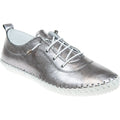 Zinn - Front - Lunar - Damen Leinenschuhe "St Ives", Metallic, Leder