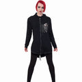 Schwarz - Side - Spiral Direct - Hoodie mit durchgehendem Reißverschluss für Damen