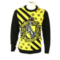 Schwarz-Gelb - Front - Harry Potter Erwachsenen-Weihnachts-Pullover, Hufflepuff-Motiv