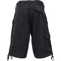 Schwarz - Back - Spiral Direct - "Metal Streetwear" Cargo-Shorts für Herren-Damen Unisex