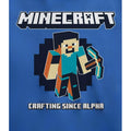 Blau - Side - Minecraft - "Crafting Since Alpha" T-Shirt für Kinder