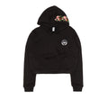 Schwarz - Front - Hype Mädchen Crop-Hoodie mit Rosen-Applikation