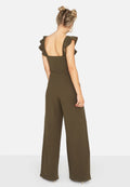 Khaki - Pack Shot - Girls On Film Damen Jumpsuit Sabor mit Rüschen