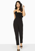 Schwarz - Pack Shot - Girls On Film Damen Bandeau-Jumpsuit Halcyon mit Rüschen