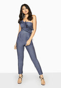 Grau - Back - Girls On Film Damen Bandeau-Jumpsuit Halcyon mit Rüschen