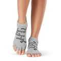 Grau - Back - Toesox - Halbzehen-Socken, Mit Silikon-Noppen für Damen