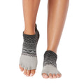 Grau - Front - Toesox - "Wintertide" Zehensocken für Damen