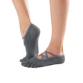 Anthrazit - Side - Toesox - "Elle" Zehensocken für Damen