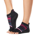 Schwarz - Front - Toesox - "Woodstock" Halbzehen-Socken für Damen