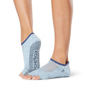 Blau - Front - Toesox - "Luna Champagne" Halbzehen-Socken für Damen