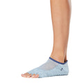 Blau - Back - Toesox - "Luna Champagne" Halbzehen-Socken für Damen