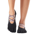 Schwarz - Front - Toesox - "Elle Mojo" Zehensocken für Damen