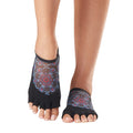 Schwarz - Front - Toesox - "Luna Karma" Halbzehen-Socken für Damen