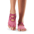 Pink - Back - Toesox - "Elle Exquisite" Halbzehen-Socken für Damen