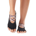 Schwarz - Front - Toesox - Halbzehen-Socken für Damen