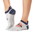 Taubengrau-Marineblau-Pfirsich - Back - Toesox - "Yonder" Zehensocken für Damen