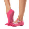 Pink-Weiß-Gelb - Back - Toesox - "Luna Bon Voyage" Zehensocken für Damen