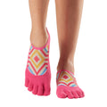 Pink-Weiß-Gelb - Side - Toesox - "Luna Bon Voyage" Zehensocken für Damen