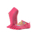 Pink-Weiß-Gelb - Front - Toesox - "Luna Bon Voyage" Zehensocken für Damen