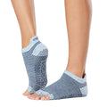 Hellblau-Marineblau - Back - Toesox - "Bluebell" Halbzehen-Socken für Damen