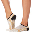 Weiß-Beige-Schwarz - Front - Toesox - "Luna Offset" Zehensocken für Damen