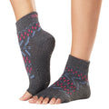 Grau-Pink-Blau - Front - Toesox - Halbzehen-Socken für Damen - Festival