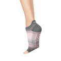 Grau-Hellrosa - Side - Toesox - "Echo" Halbzehen-Socken für Damen