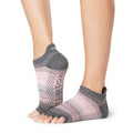 Grau-Hellrosa - Front - Toesox - "Echo" Halbzehen-Socken für Damen