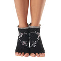 Schwarz-Weiß - Back - Toesox - "Evermore" Halbzehen-Socken für Damen