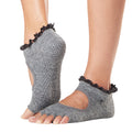 Grau - Front - Toesox - "Bella Melody" Halbzehen-Socken für Damen