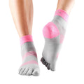 Pink-Grau - Back - Toesox - "Minnie" Zehensocken für Damen