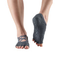 Grau - Back - Toesox - "Elle" Halbzehen-Socken, Mit Silikon-Noppen für Damen