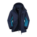 Blau - Back - Mountain Warehouse - "Cannonball" Jacke, wasserfest 3 in 1 für Kinder