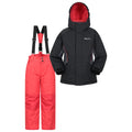 Rot - Front - Mountain Warehouse - Skijacke und Hosen Set für Kinder